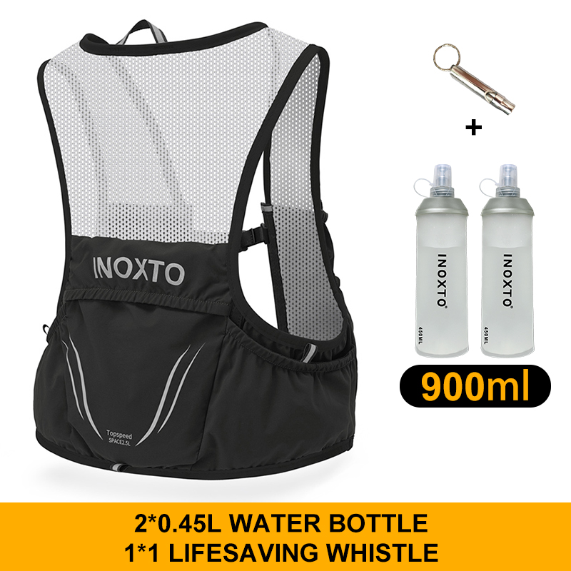 INOXTO-Leichter Laufrucksack mit Trinkweste, geeignet für Fahrradmarathon-Wanderungen, ultraleicht und tragbar: M / schwarze farbe