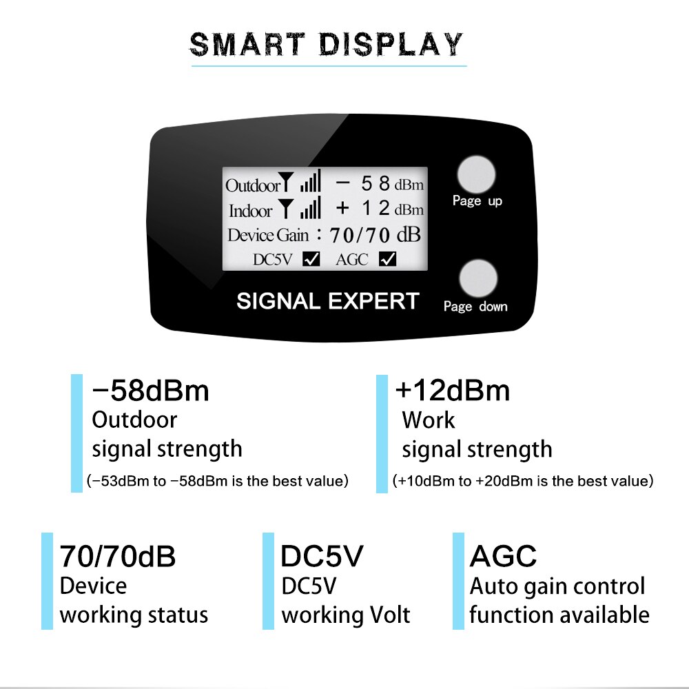 Inteligentny wyświetlacz LCD GSM 4G 1800 przekaźnik sygnału telefonii komórkowej 1800 Mhz 4G LTE wzmacniacz sygnału komórkowego zespół 3 wzmacniacz 70dB uzyskać