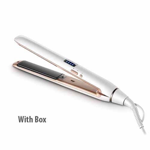 2 In 1 Hair Straightener And Curler Mini Plate Straightening Flat Iron Spiral Wave Hair Curling Fast Heating Ceramic Hair Styler: white / US