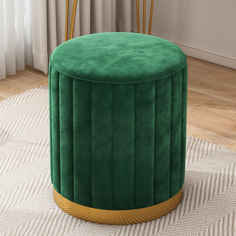 Tabouret de maquillage tabouret rond de luxe chaise chambre en ligne banc de rangement de célébrités canapé tabouret commode tabouret chaise de maquillage petit.: vert militaire