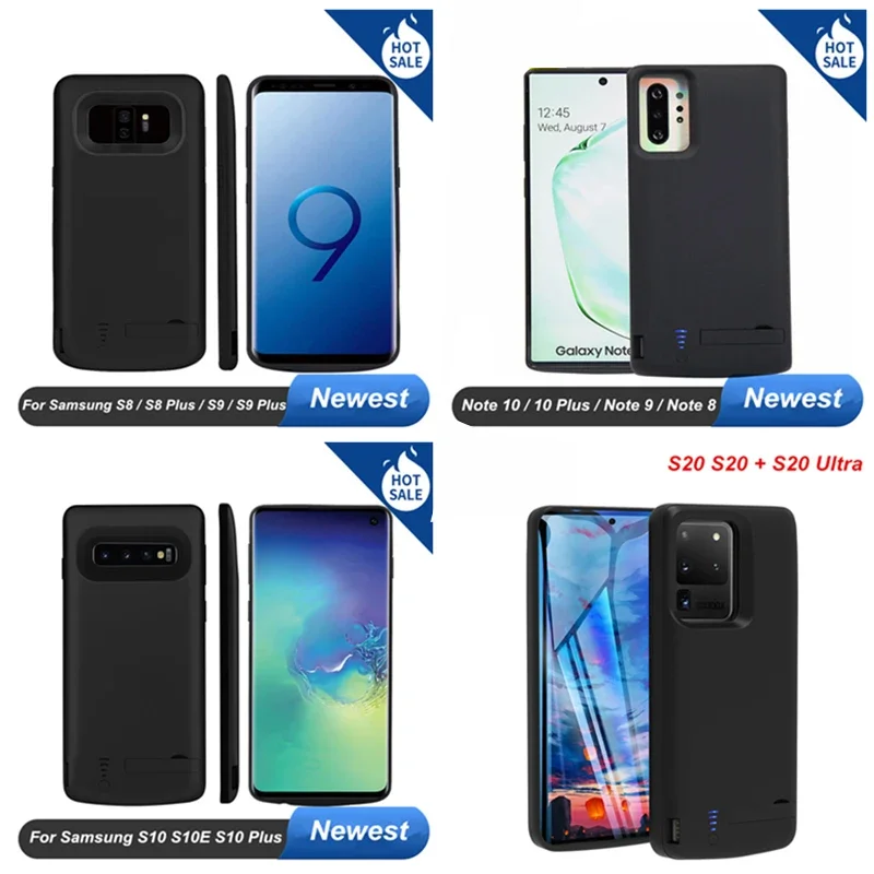 10000 mah powerbank voor samsung galaxy  s23 s22 s8  s10 s10e note 8 9 10 en 20  s20 +  plus  s21 fe (batterijopladerhoesje)