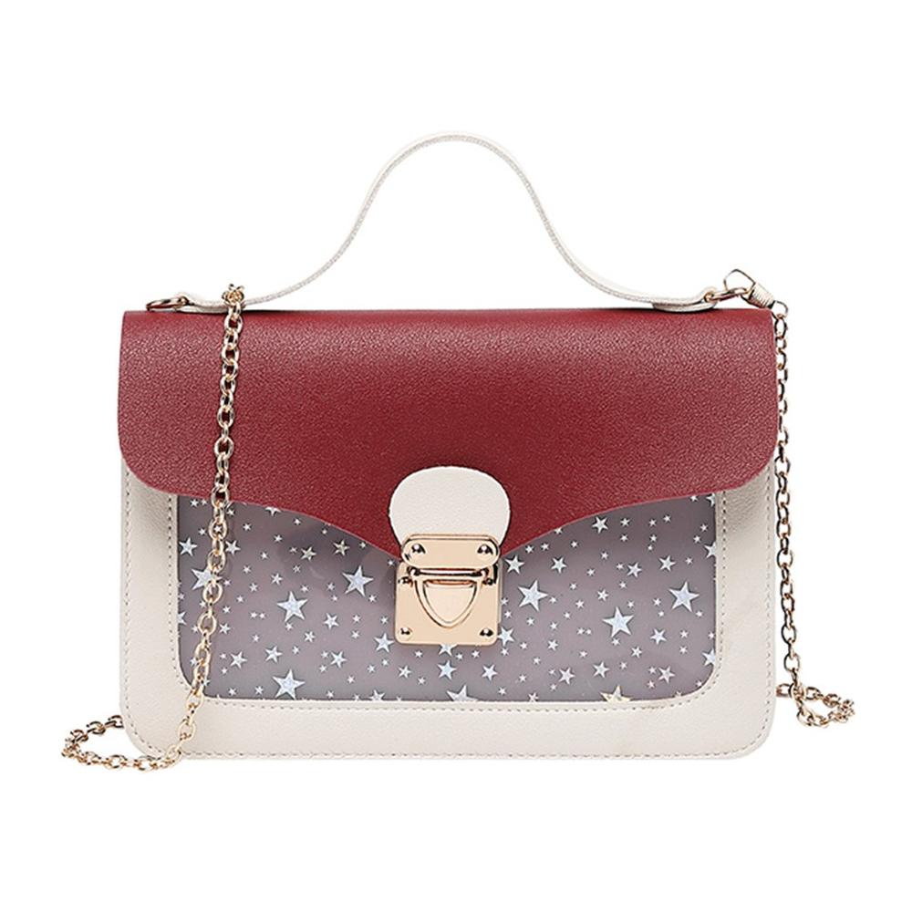 Women Mini Small Square Pack Shoulder Bag Star Sequin Messenger Crossbody Bag Clutch Wallet Handbags Sac: Red