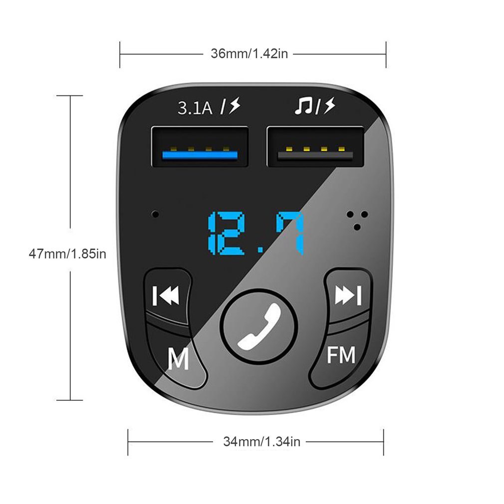 Draadloze Fm-zender Auto Speler Quick Car Charger Kit Met QC3.0 Dual Usb Voltmeter En Aux MP3 Speler