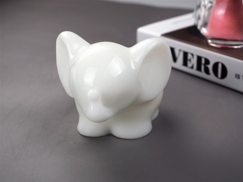 DIY elefante resina molde Epoxy espejo tridimensional elefante maquillaje huevo almacenamiento silicona molde