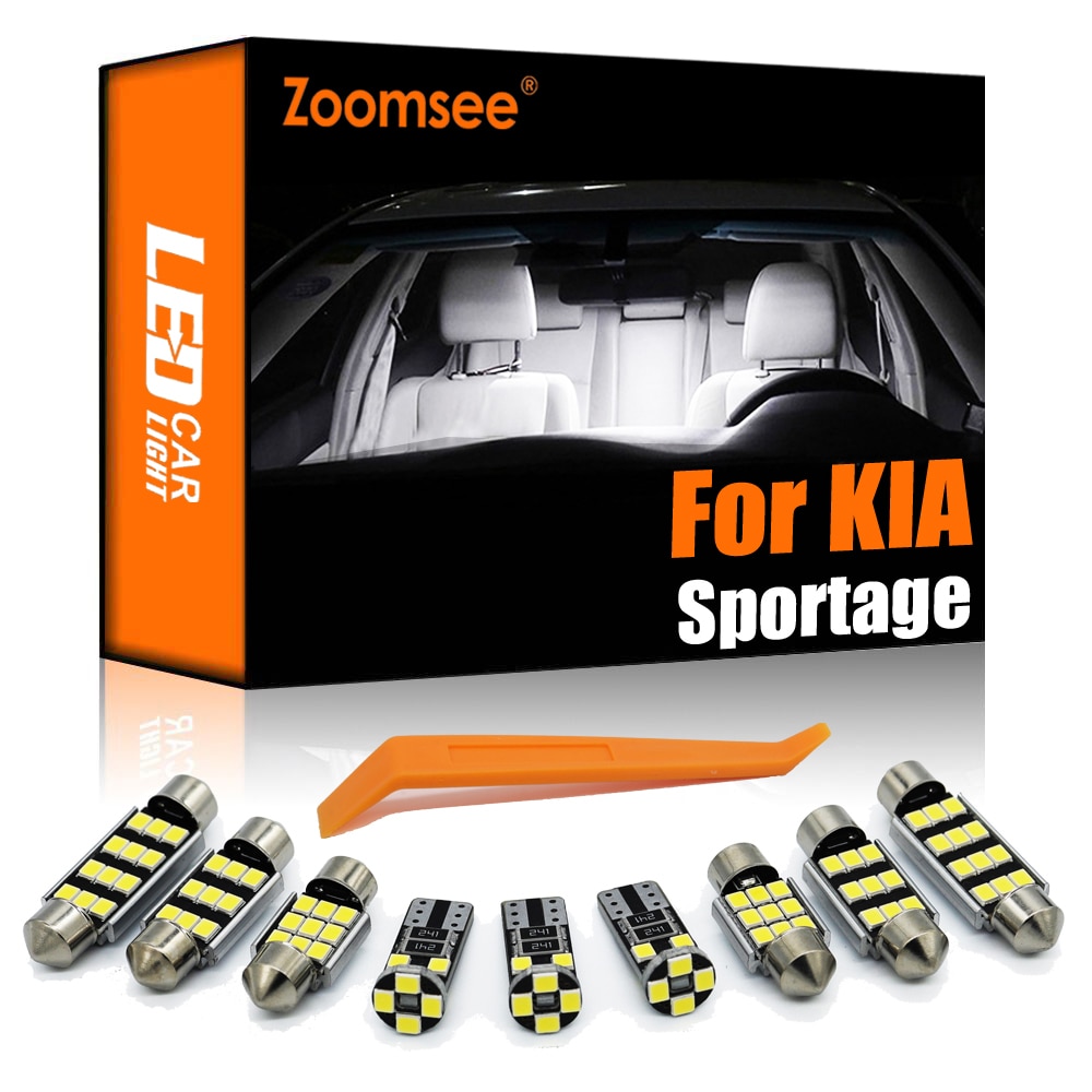 Zoomsee interior led para kia sportage 2 3 4 2005-2020 canbus veículo lâmpada interior dome mapa leitura luz erro livre kit de lâmpada automóvel