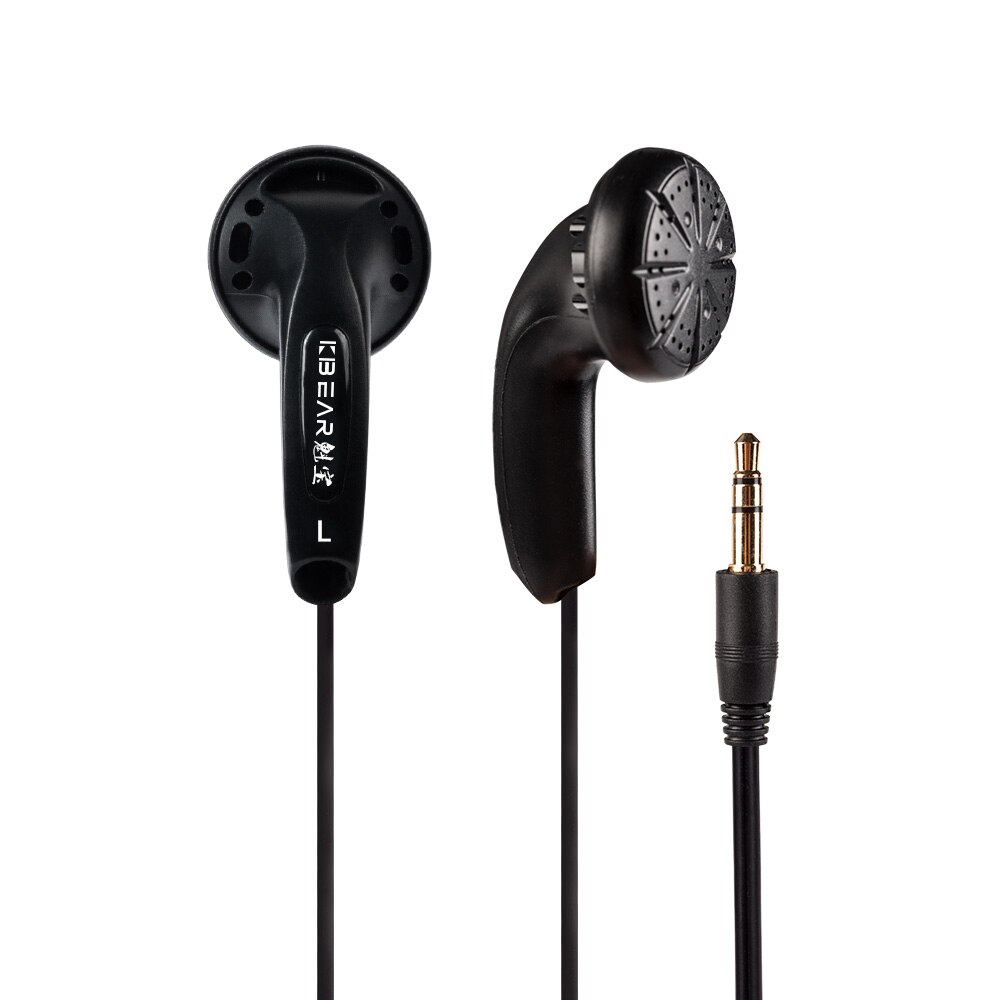 KBEAR Stellar 15.4mm dynamic driver earphone Hifi DJ Music earbuds with 3.5mm earplug KBEAR Knight KB04 Ks2: Black