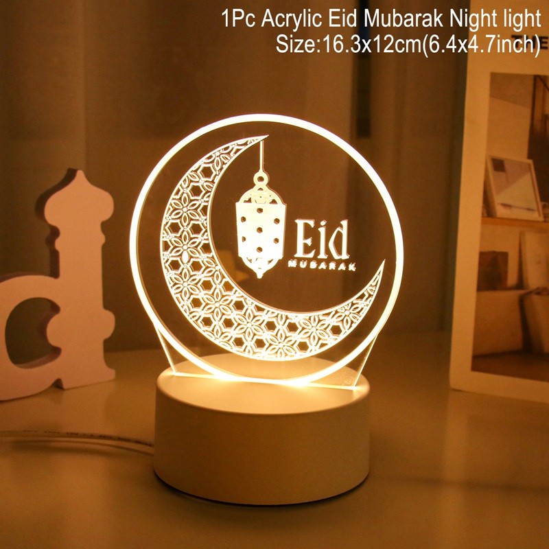 Eid mubarak lua estrela luz decoração islam ramadan decorações para casa 2025 festa muçulmana islâmica ramadan kareem eid al-adha presentes: Verde claro