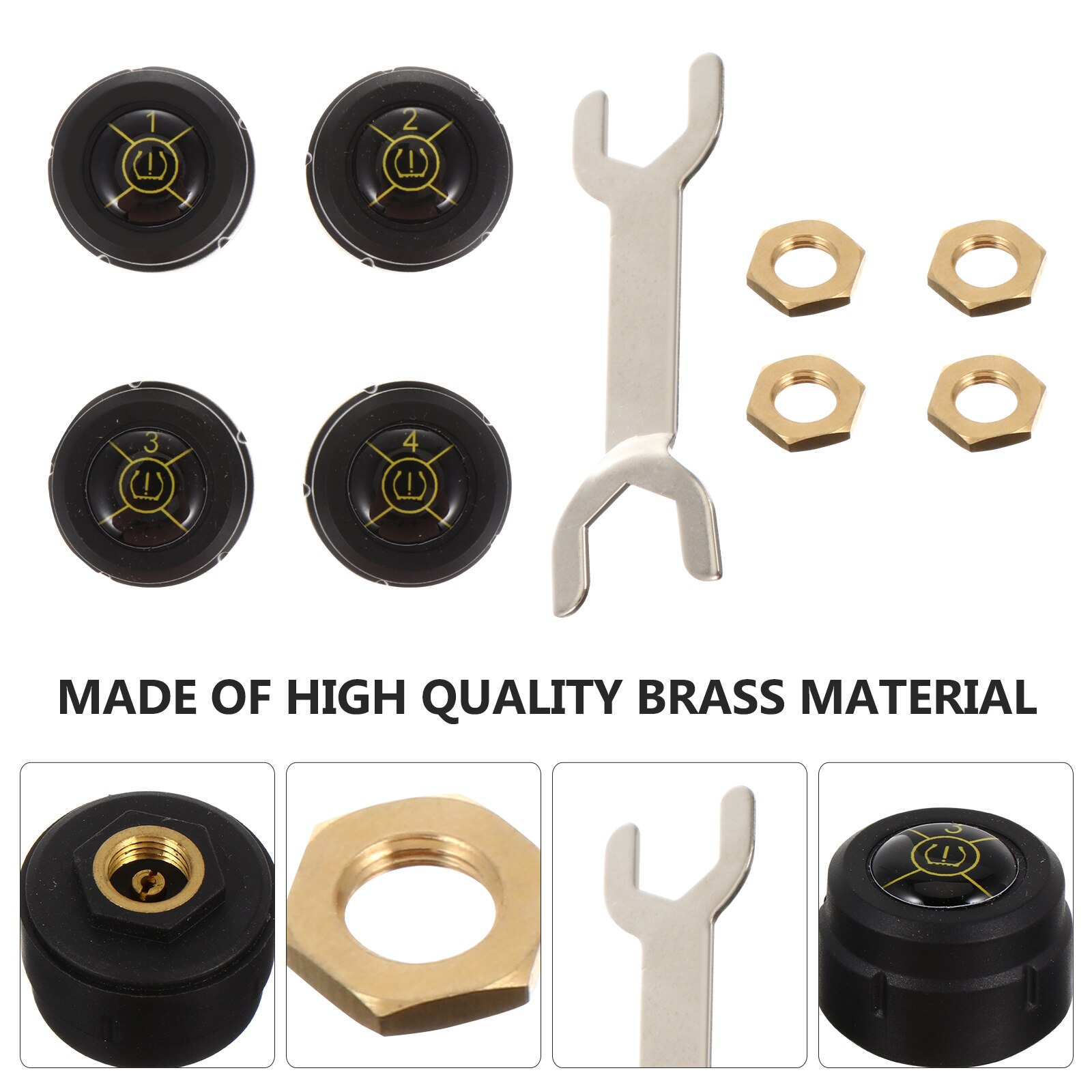 1 Set Tire Pressure Monitor Durable Practical Helpful Supply Tool For Auto Vehicle Power Charging Temperature Warning