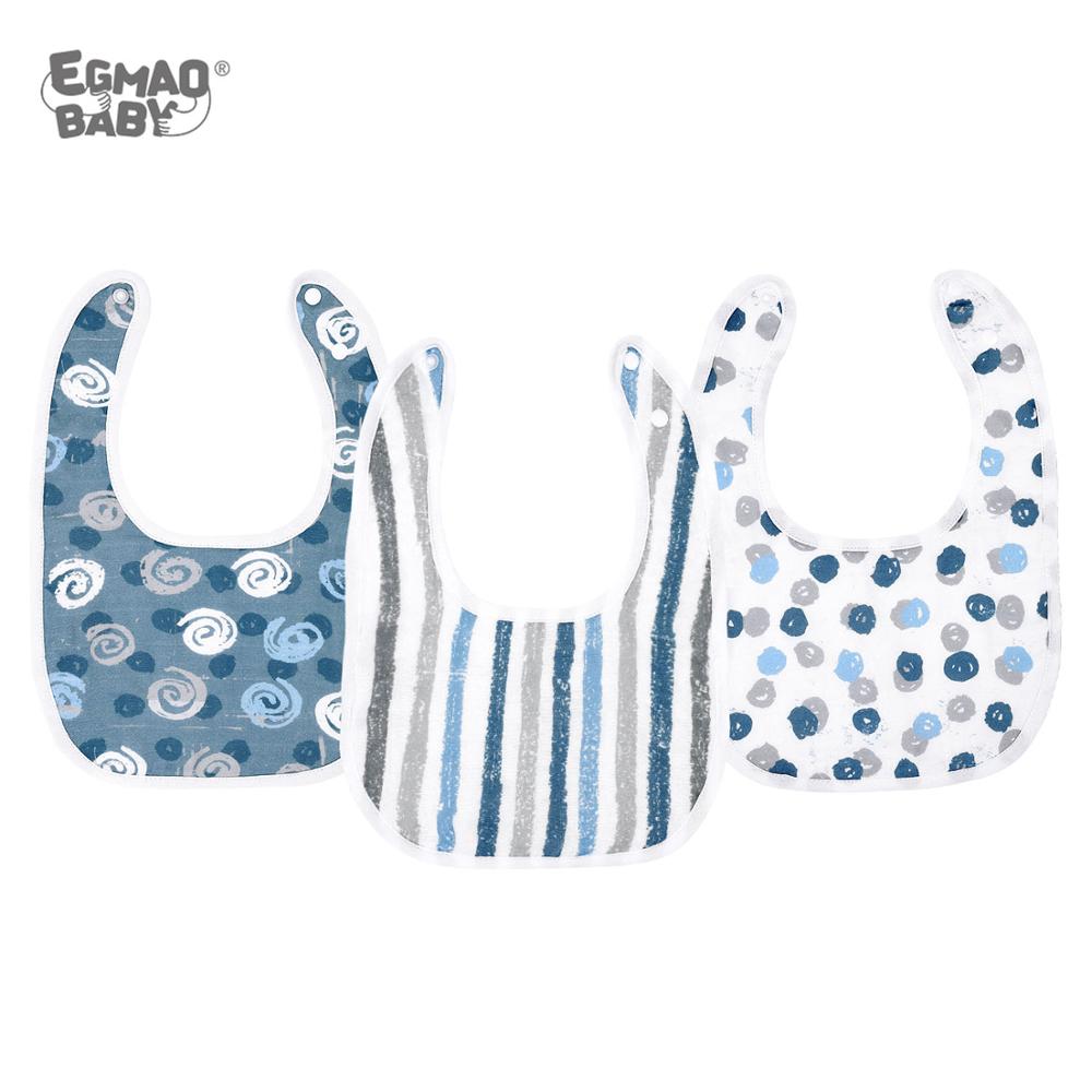 3Pcs 100% Musselin Baumwolle Lätzchen Baby Bandana Sabbern Lätzchen für Zahnen und Drooling Unisex Baby Lätzchen für Jungen und mädchen