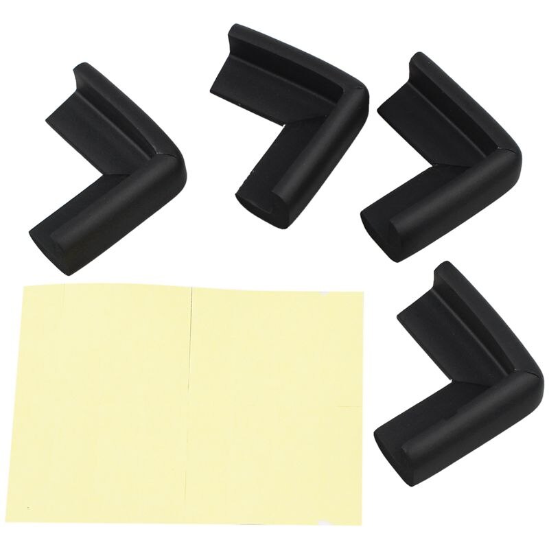 Table Cupboard Worktop Corner Cover Protector Cushion 4 Pcs Black