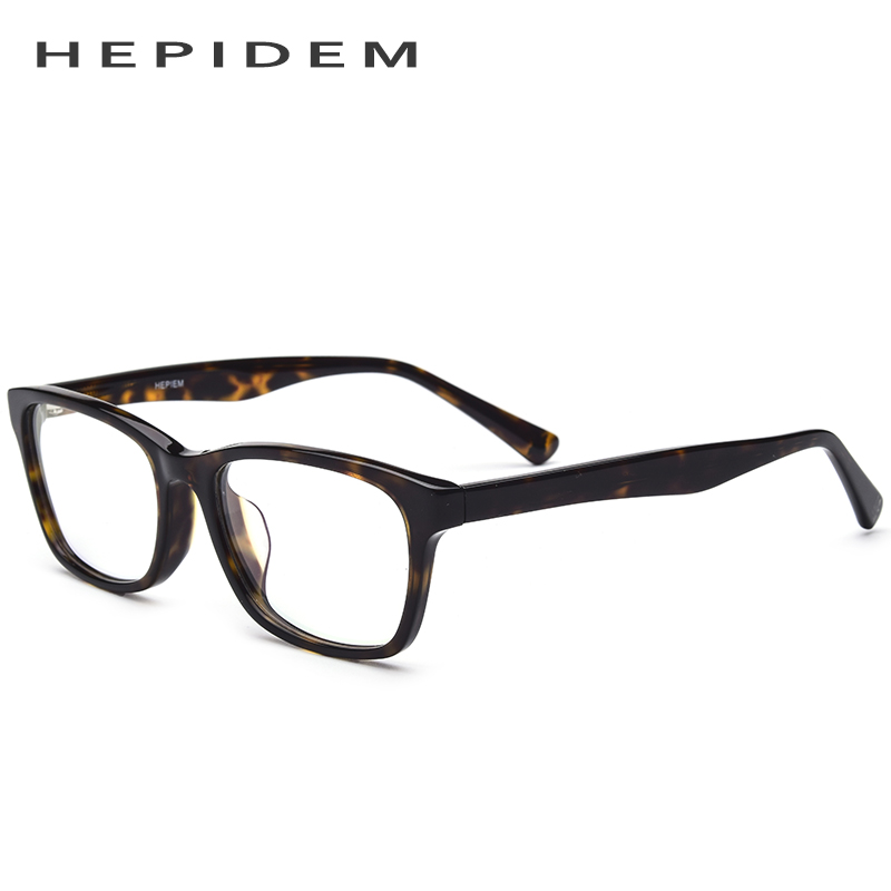 Acetate Optical Glasses Frame Men Myopia Prescription Eyeglasses Women Full Square Nerd Spectacle Eyewear: Leopard