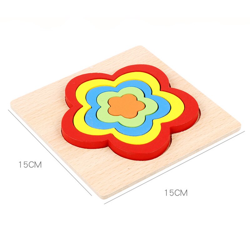 Wooden Geometric Shape Puzzle Kids Montessori Toys Educational Shape Cognition Children Jigsaw Puzzle Board Learning Sensory Toy