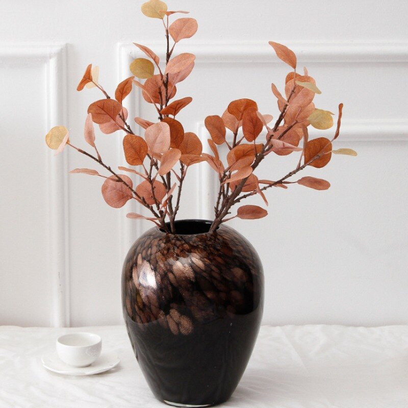 Kunstigt sølv dollar eukalyptusblad til plastblomster husholdningsbutik dest rustik dekoration kløverplante