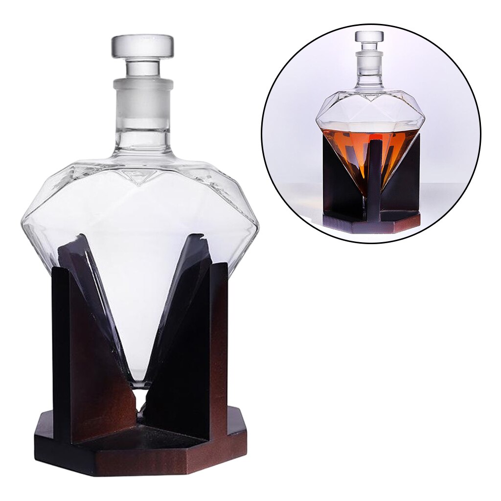 850ml Heart Shape Crystal Diamond Whiskey Decanter Vodka Bourbon Wine Pourer Whisky Dispenser Bar Home Decoration