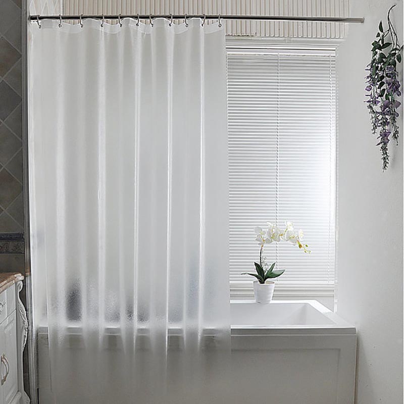 Nordic Translucent Shower Curtain PEVA Frosted Bath Curtains Waterproof Mildewproof Bathing Room Partition Curtain Home Decor: W300xH200cm