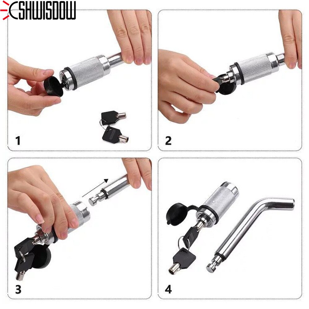 Wasserdicht Anhängerkupplung Stift sperren Abschleppen Bar Zunge Anti Diebstahl Für Wohnwagen Anhänger 4WD ANHÄNGERKUPPLUNG 5/8&quot;