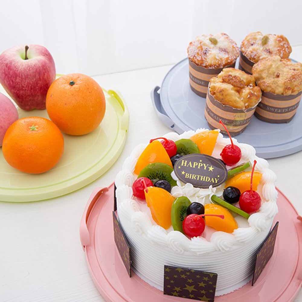 Portable Cake Storage Box Round Birthday Wedding Kitchen Baking Container Holder Cake Box Cupcake Dessert Fruit Storage Carrier