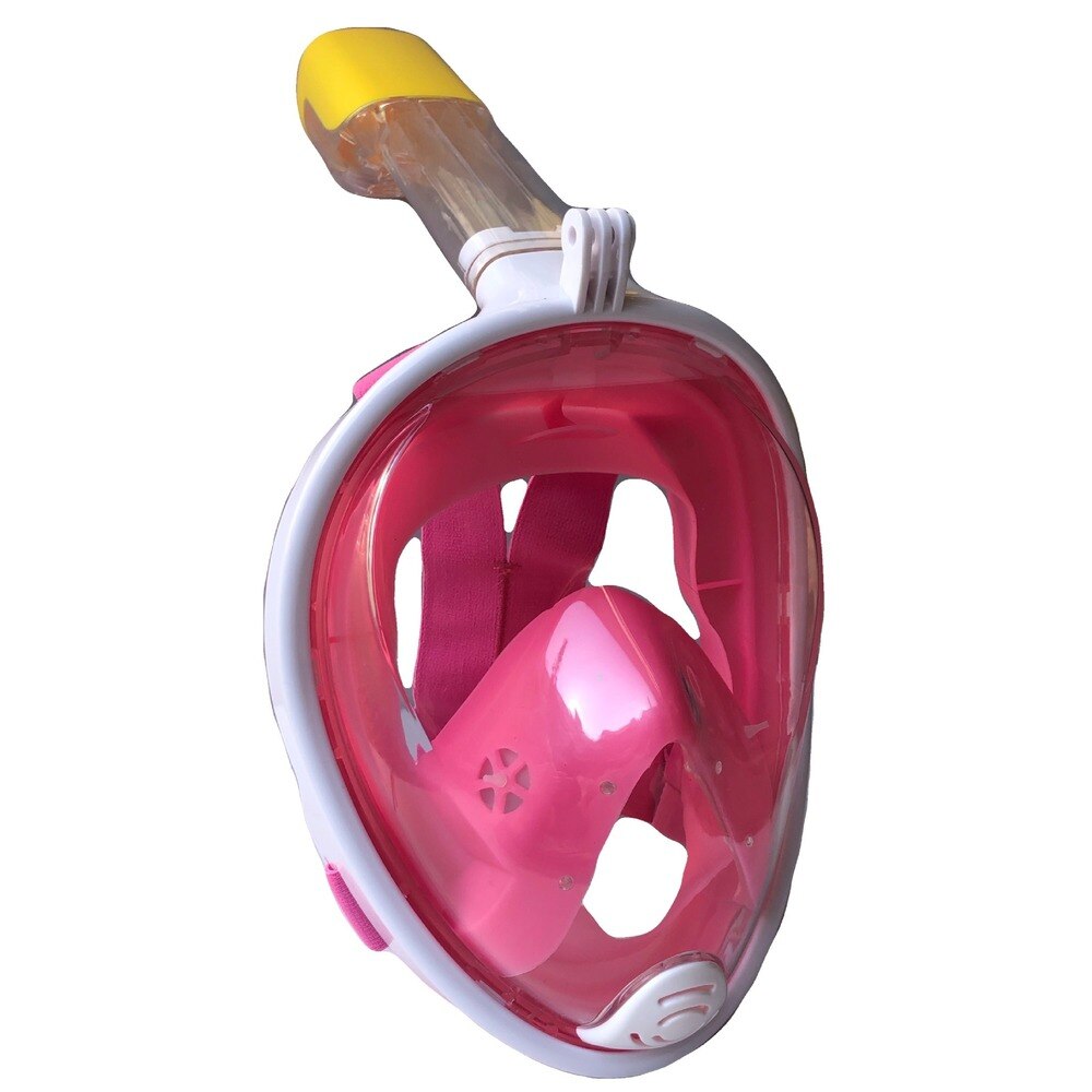 Summer explosion models full dry adult diving mask snorkeling suit goggles silicone mask: Pink / L/XL