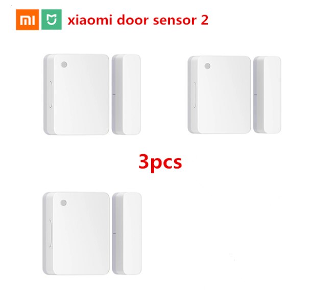 Xiaomi-Sensor de puerta y ventana Mijia 2 Original, Detector de alarma antirrobo de seguridad con conexión Bluetooth, para aplicación MI Home: 3 pcs