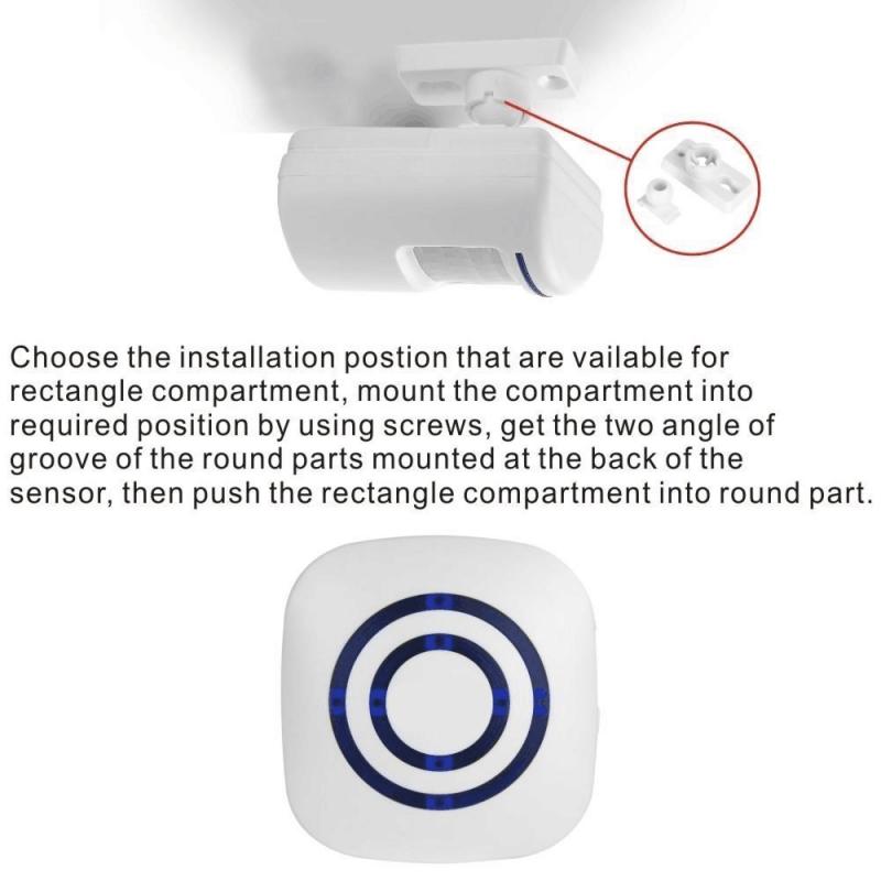Motion Sensor Alarm Wireless Driveway Alert Home Security System Human body induction doorbell 1 Sensor and 2 Receiver