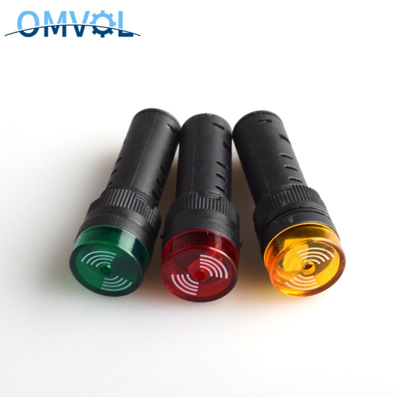 1PC 16mm Panel Mount led Indicator buzzer 5V 12V 24V 220V led buzzer Flash Light
