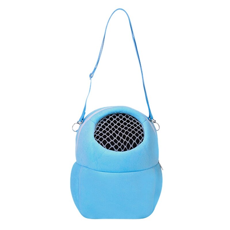 Kleine huisdierendraagtas kattentas rat hamster puppy egel chinchilla fret draagtas warme ophangriem draagbare reistassen: Blauw / M