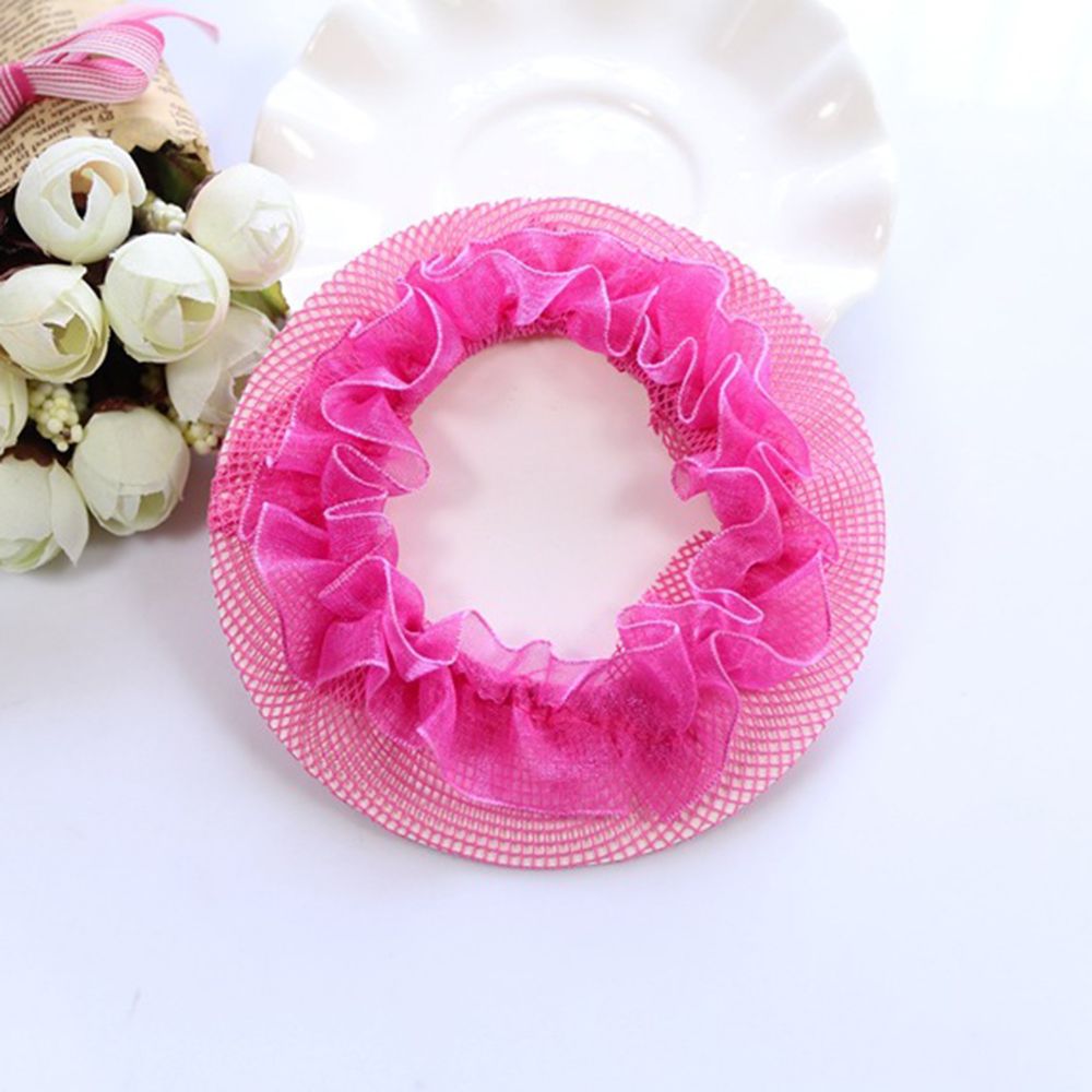 Cute Girls' Flower Bun Hair Nets for Dancers Kids' Bun Net Bun Cover Hair Accessories Dancewear Hair Styling Accessory: rose red
