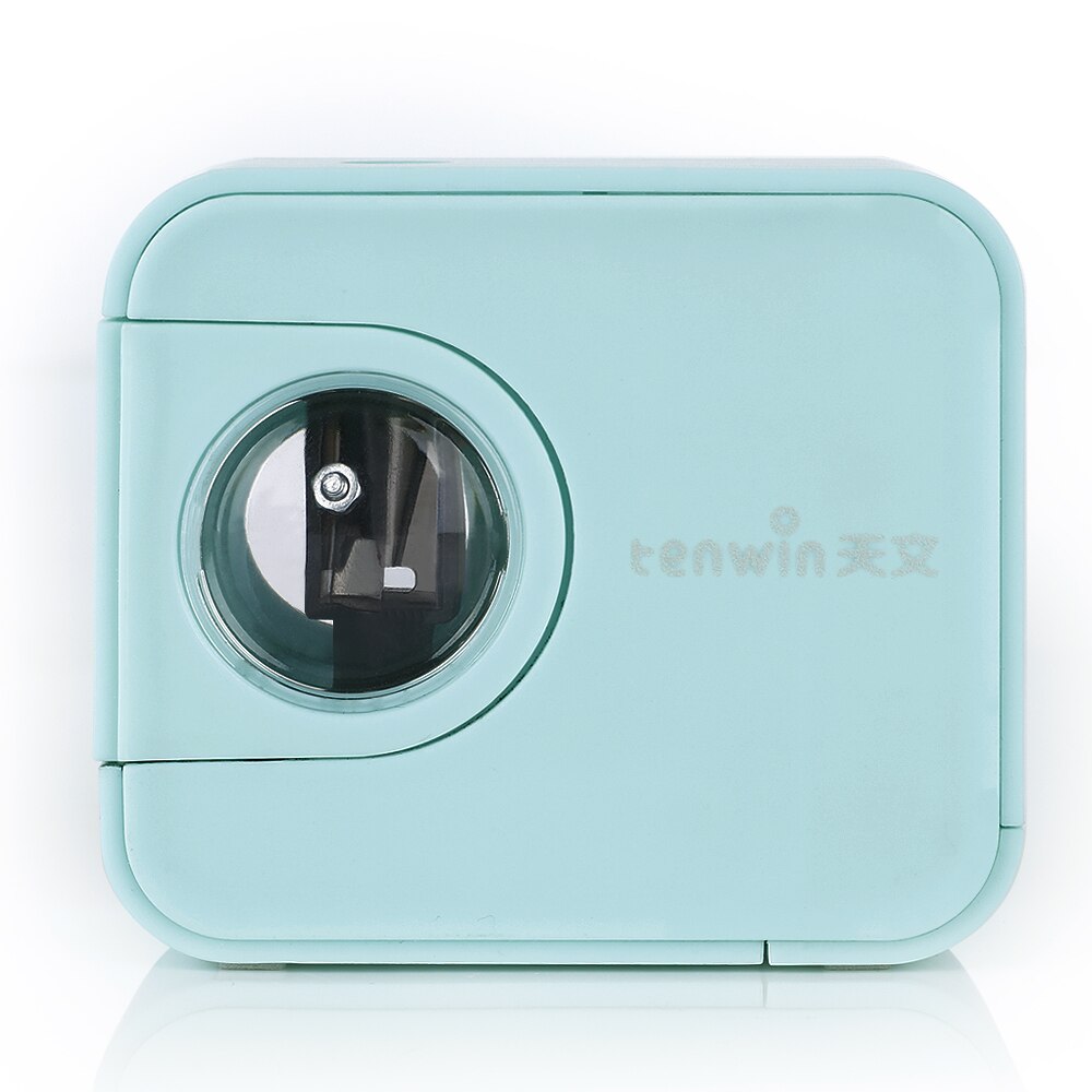 Tenwin Electric Pencil Sharpener Automatic Heavy Duty Stationery Cute Battery USB for Kids Children: Green