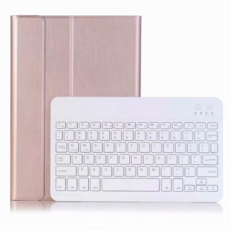 Clavier sans fil bluetooth avec étuis en cuir fin, étui pour Huawei Mediapad M6 10.8 10.8: Rose gold