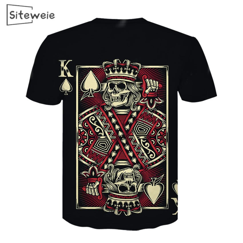 SITEWEIE Cotton T shirt O-Neck Short Sleeve Funny Mens Shirts 3D Printed Tshirts Men Tops Tees L59