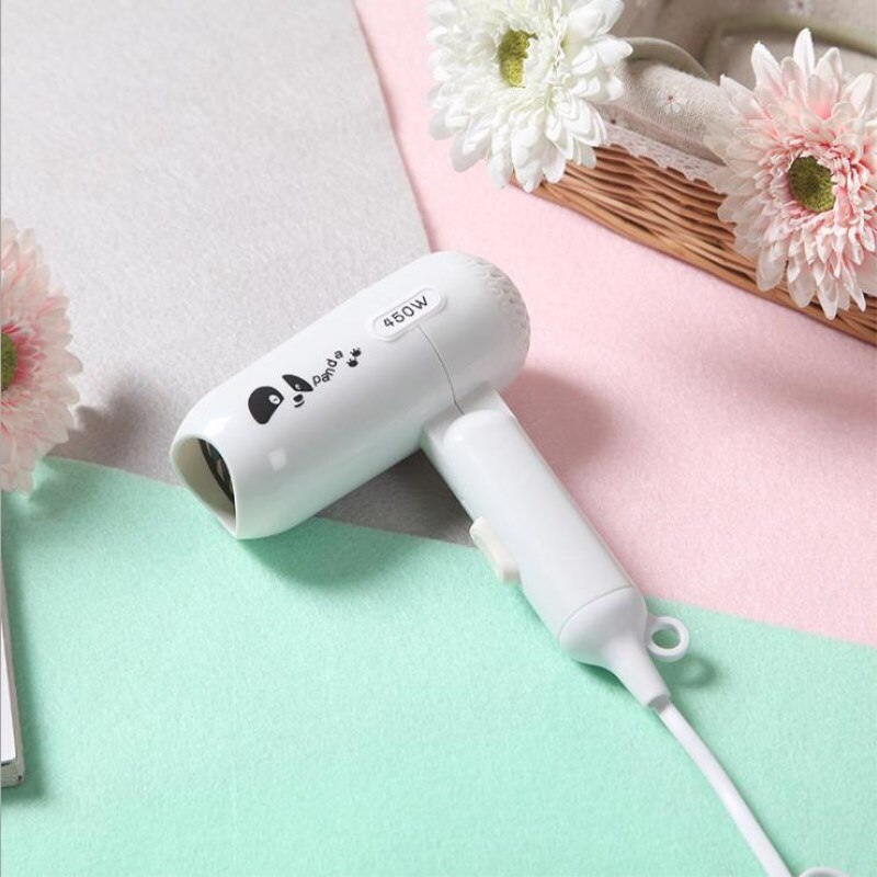 Foldable Portable Mini Hair Dryer Beauty Home Travel Hair Dryer Small Power Hair Dressing Styling Appliance 220V 450W: white