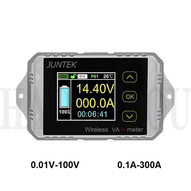 Vat -1300 dc 0.01-100v 0.01-300a draadloze bidirectionele spannings- en stroommeter vat 1300 meter ampèremeter voltmeter capaciteit coulombmeter