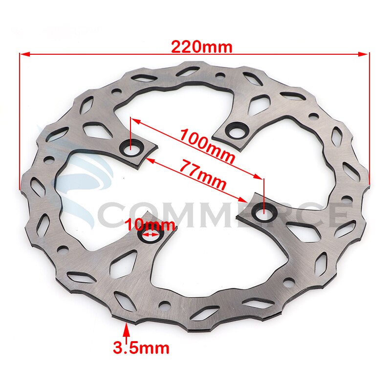 Motorcycle 190mm 220mm Front Rear disc brake plate Rotor For 125cc 140cc 150cc 160cc Quad Pit Dirt Bike Off-road motorcyclev: 220mm D