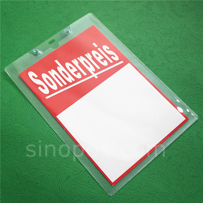 Suction Cup Wall Mount Sign Sleeves, window vinyl pouch A5 A4 A3 tag holder PVC envelope guide bag plastic price card pockets