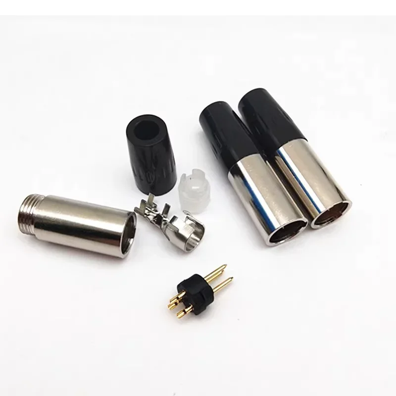 2Stck Mini XLR Männlich Weiblich Stecker 3/4/5/6 Stifte Kleine XLR Männlich Buchse für MIC Mikrofon Audio- Kabel Lözehn Stecker