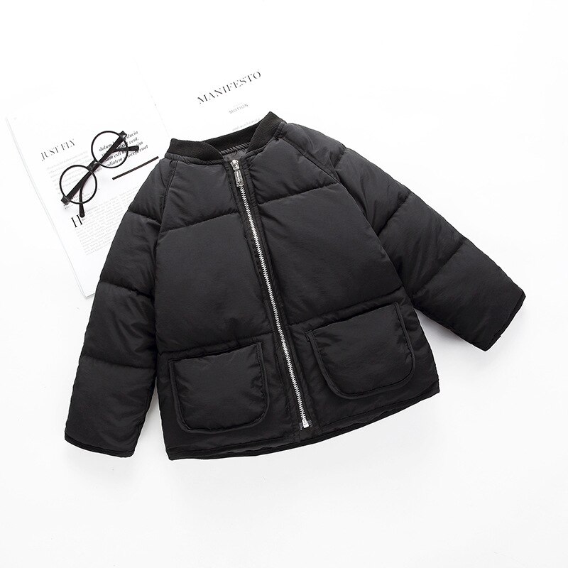 Boys Down Jacket Winter Warm Coat Windproof Zipper Puffer Outerwear for Boys Winter Coat JacketS: Black / 5