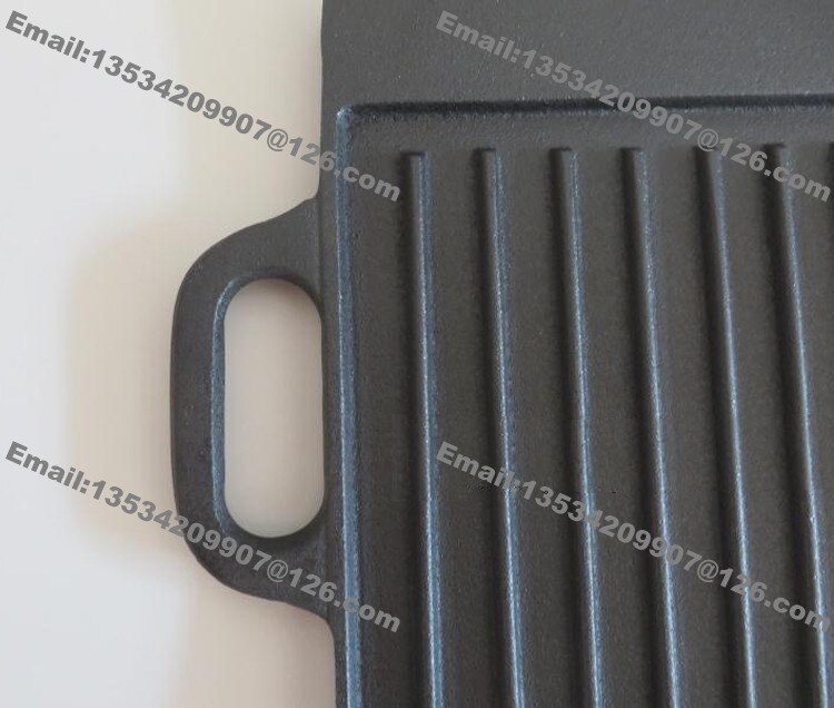 43x23cm Heavy Duty Reversible Double Burner Cast Iron Grill Griddle Pan
