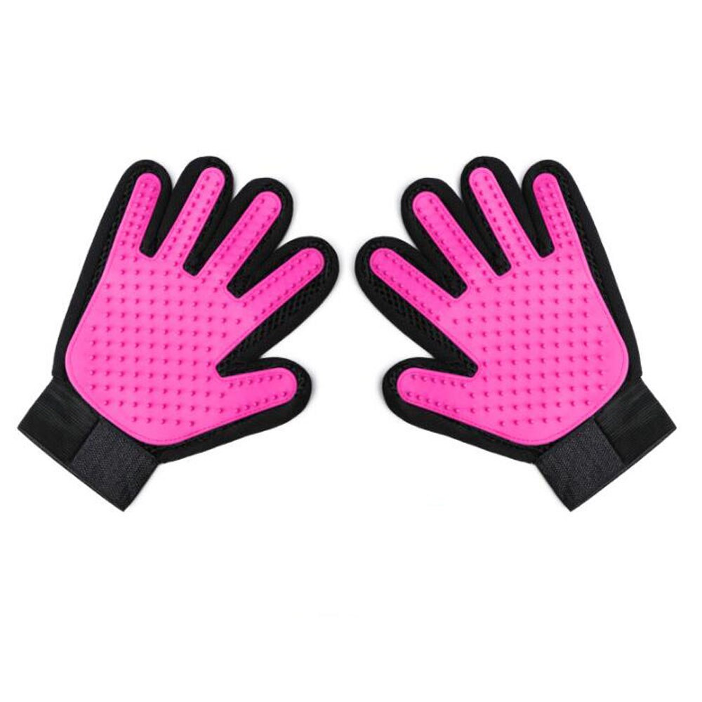 Pet Dog Cat Grooming Brush Glove Pet Hair Deshedding Comb Brush Kitten Puppy Massage Washing Brush Glove for Animal Cat Dog: 1pcs Left / Purple