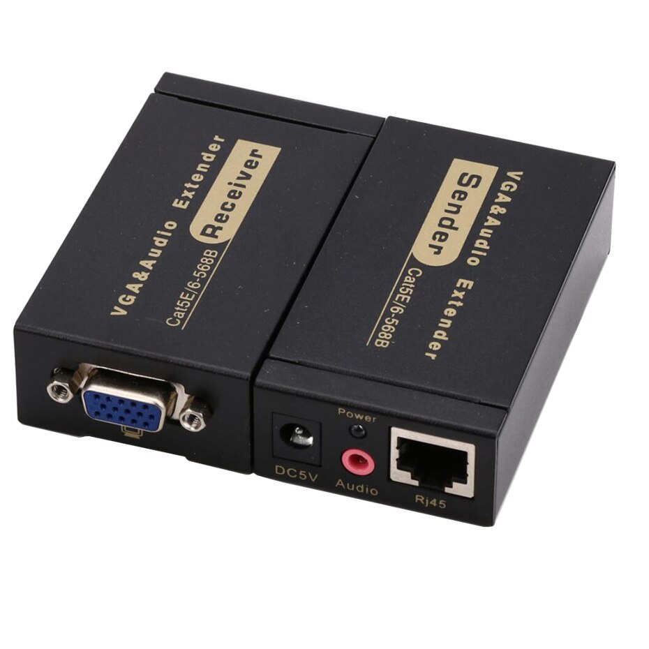 To 100m VGA extender with Audio VGA audio&video extender by cat5e/6 cable for PC laptop Monitor projector
