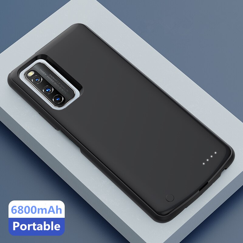 Funda de cargador de batería para VIVO IQOO Z1 5G, carcasa de batería de 6800mAh, cargador externo, funda de batería para VIVO IQOO Z1: Black