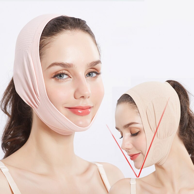 Dobbelthage ansigtsbandage ansigtsløftningsværktøj rynkefjerner tynde ansigtsbandager ansigtskorrektion søvnmaske ansigtsslankende