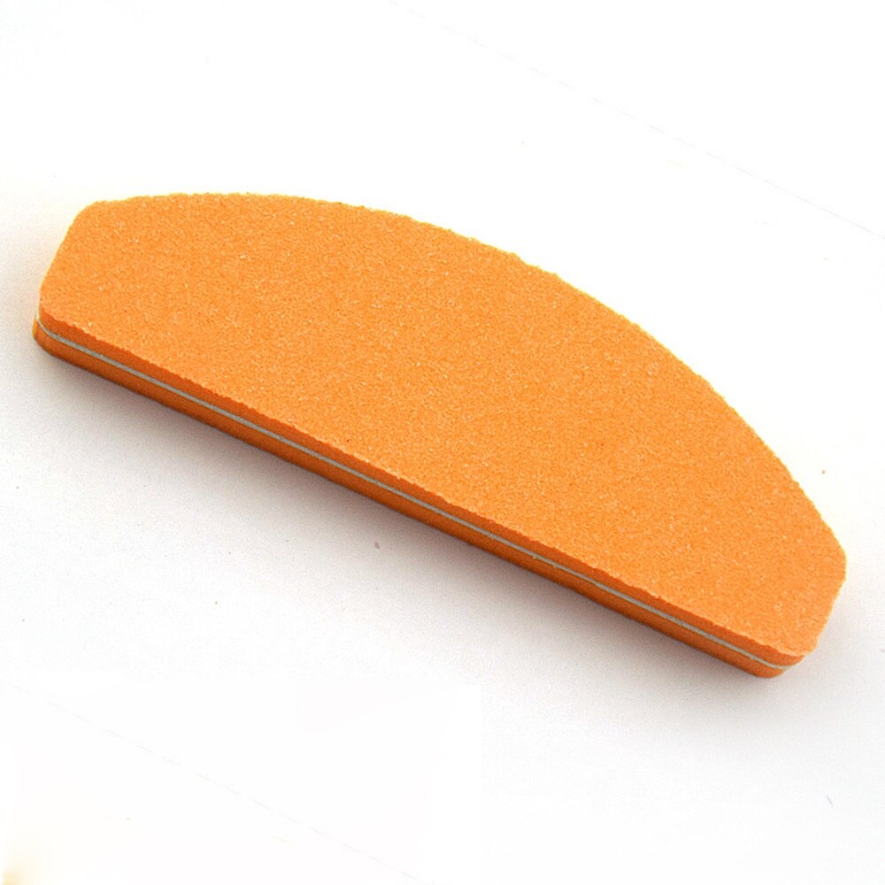 1Pcs Half Moon Nail File 100/180 Sponge Mini Nail Buffer Block Files For UV Gel Polish Colorful Manicure Sanding Nail Art Tool: 1pcs orange