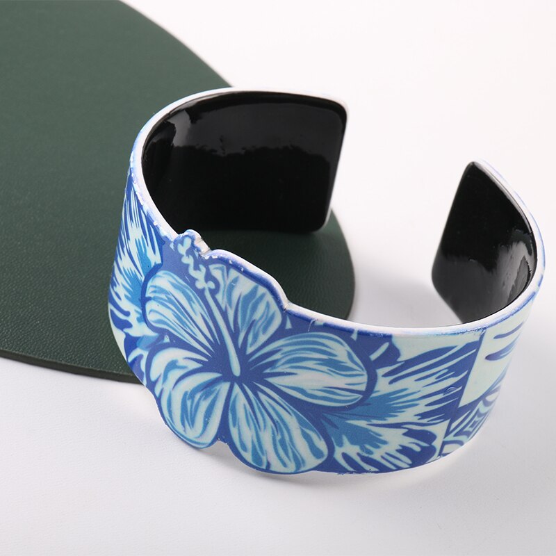 Bracelet manchette imprimé papillon et fleurs pour femmes et filles, Vintage, fête d'anniversaire, meilleur de noël,: nyn139-1