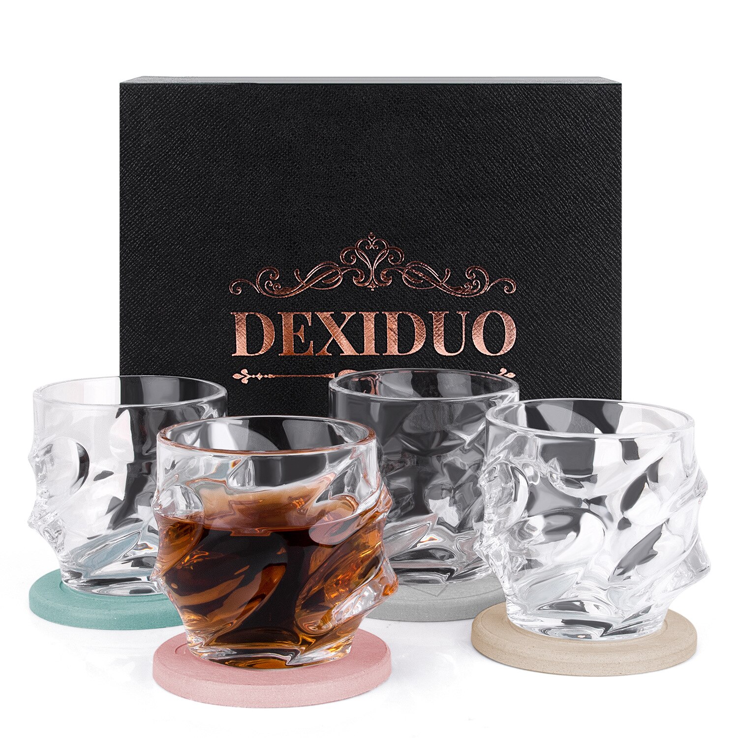 Kristallglas utländskt vinglas brandy spritglas familj whiskyglasuppsättning dubbel vägg glas kopp: Vinlåda presentförpackning