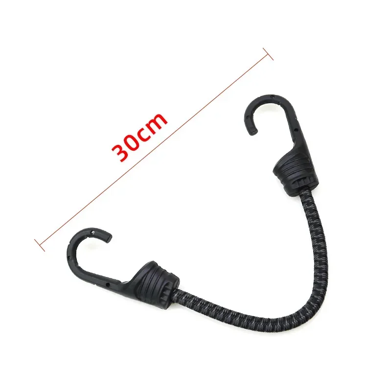 Corda per gancio per bici per bagagliaio Corda elastica per bagagli Cinghia di fissaggio per carico per moto Reggiatura di rinforzo elastica: Black