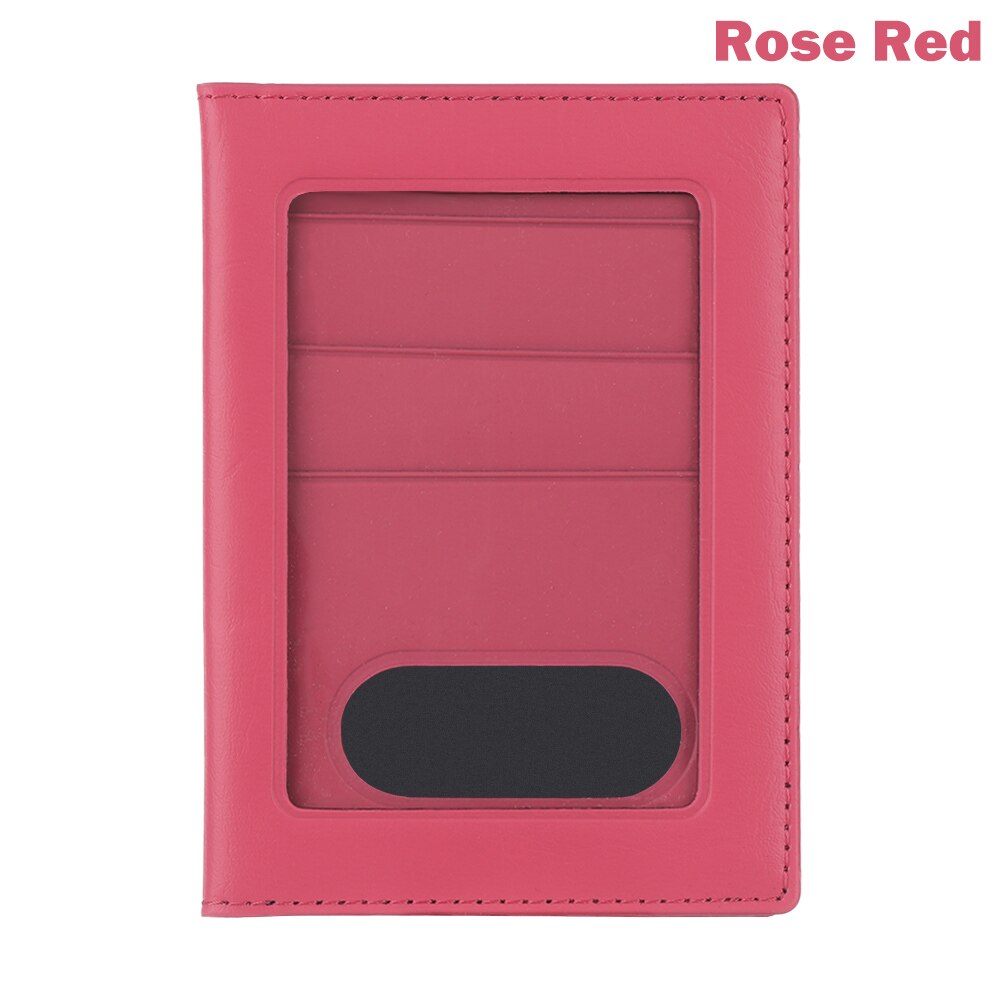3 carte fente passeport couverture multifonctionnel étanche passeport portefeuille PU cuir voyage billet porte-passeport: rose red