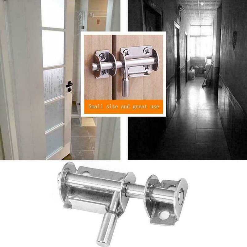 Hasp Door Latch Lock Sliding Rust Proof Furniture Safety Repair Bathroom Silver