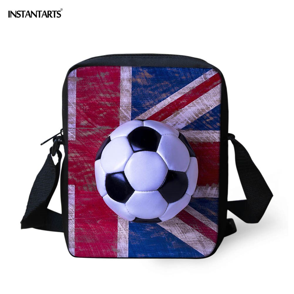 INSTANTARTS 3D Soccer Goal Ball Print Crossbody Bags for Boys Casual School Students Bookbag Small Messenger Bag Handbag Mochila: HMC1367E