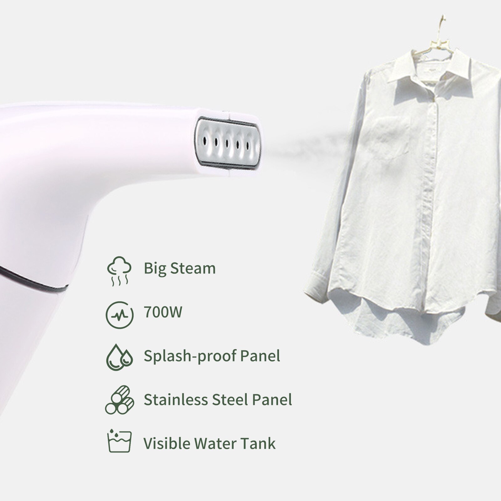 Handheld Garment Steamer Household Fabric Steam Iron Hanging Ironing Wrinkles Removing Lightweight Steamer For Home Office