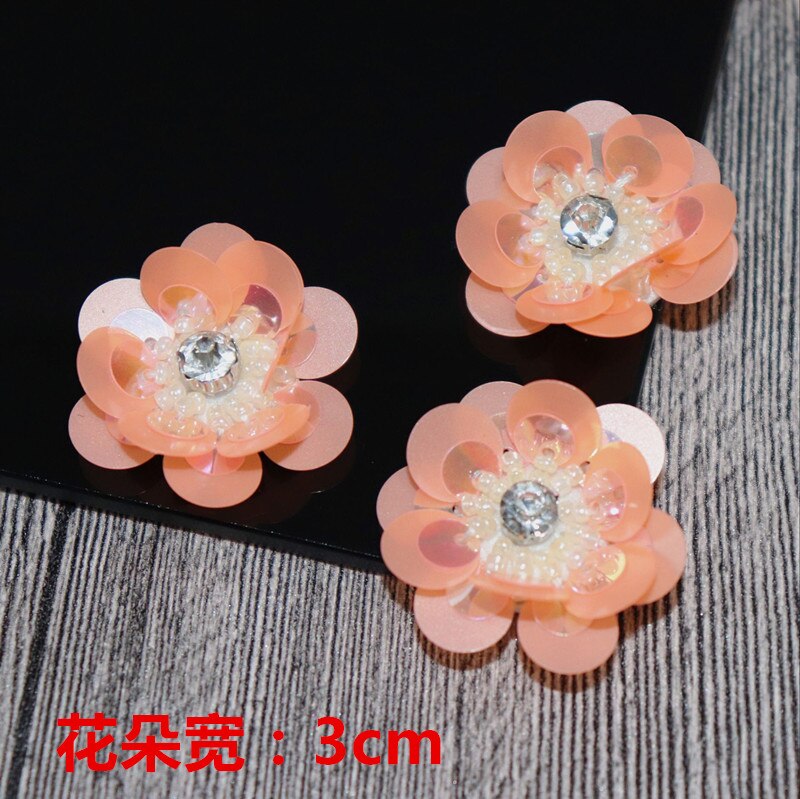 10 Teile/los Pailletten Blumen Patches Nähen Auf Perlen Applique Kleidung DIY Schuhe Taschen Zubehör: Grey